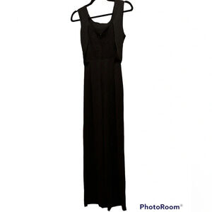 SHEIN Black Lace Panel Jumpsuit Sz medium